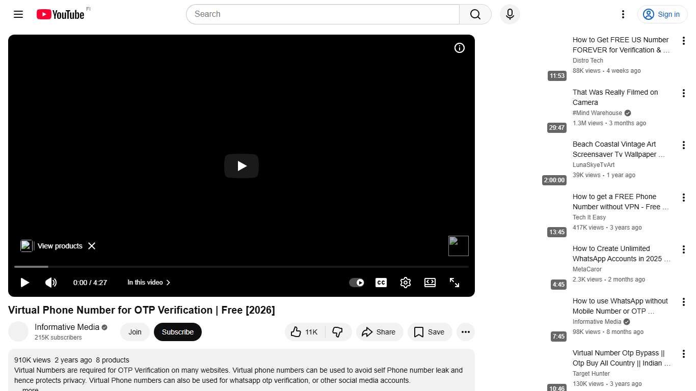 Virtual Phone Number for OTP Verification Free [2026] - YouTube