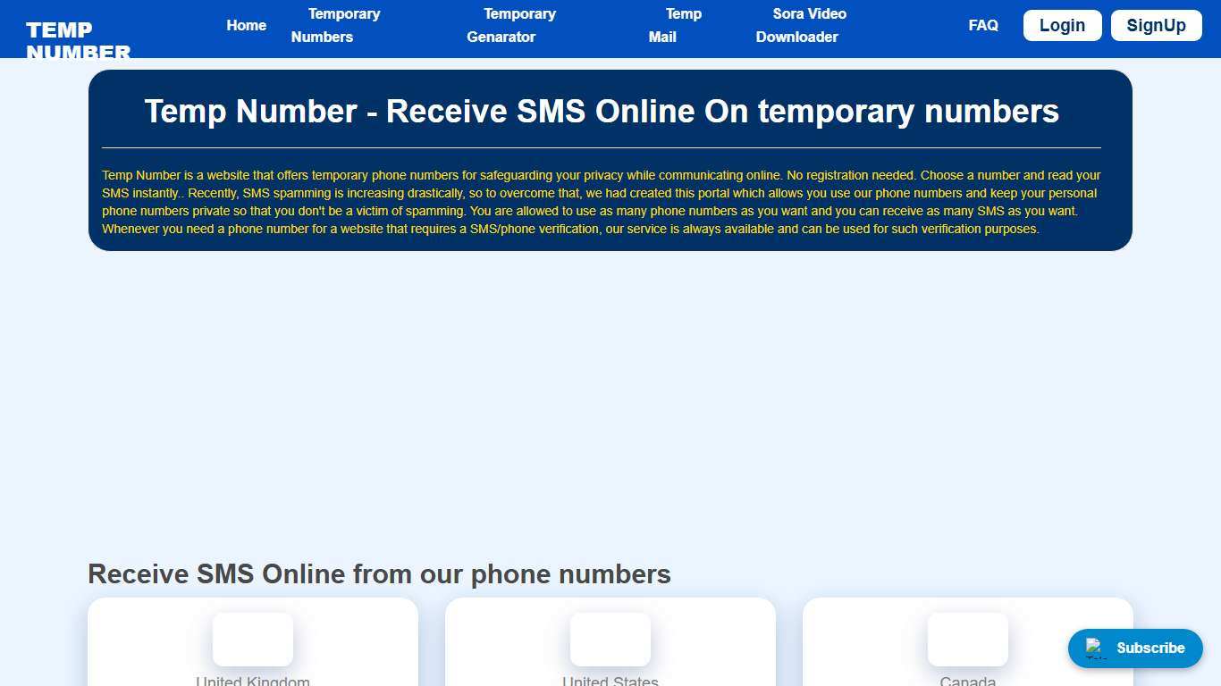 Temp Number Free Temporary Phone Numbers |2026|